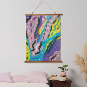 Expressive Abstract Painting in Multi-colours Hanging Tapestry