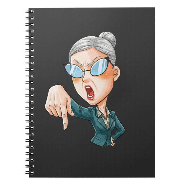 Expressive Angry Woman Art Notebook (Front)