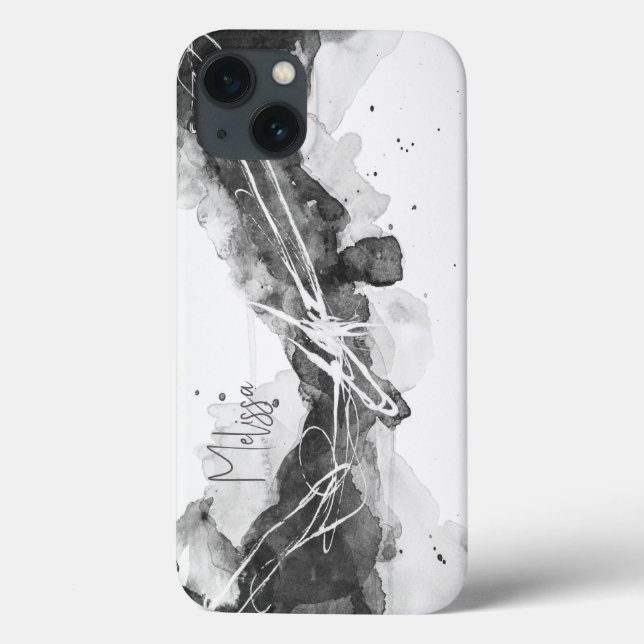 Expressive black and white abstract masculine Case-Mate iPhone case (Back)
