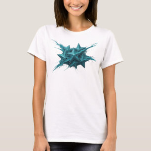 Expressive Blue Abstract Stars Visual Design T-Shirt