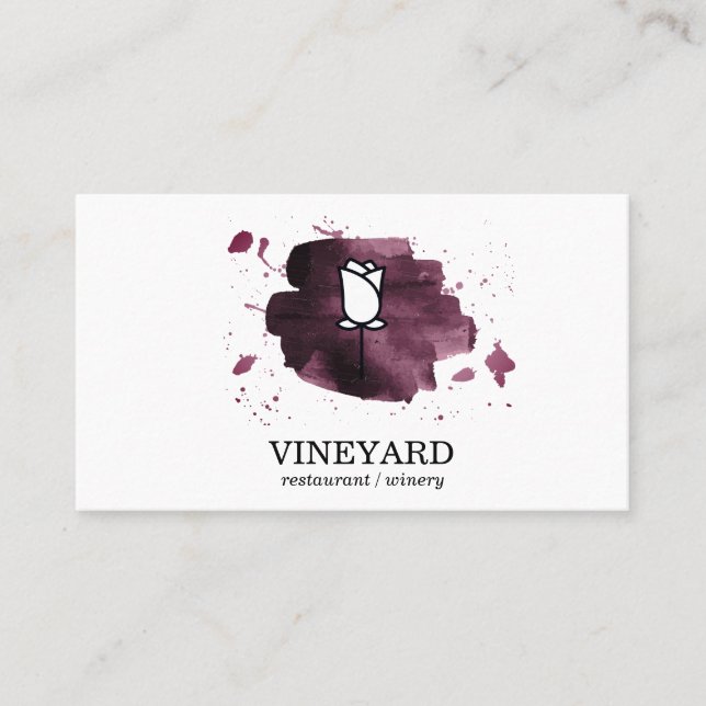 Expressive Brushed Texture / Rose Business Card (Front)