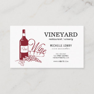 Expressive Brushed Texture Vino Wine Business Card