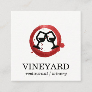 Expressive Brushed Texture / Wine Glass   Toast Square Business Card