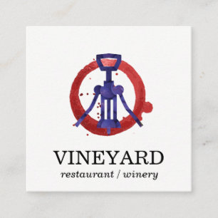 Expressive Brushed Texture / Wine Opener Square Business Card