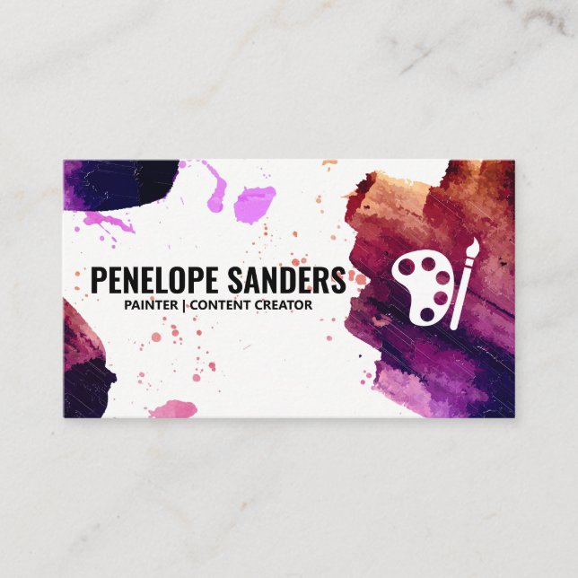 Expressive Colour Brushed | Artist Business Card (Front)