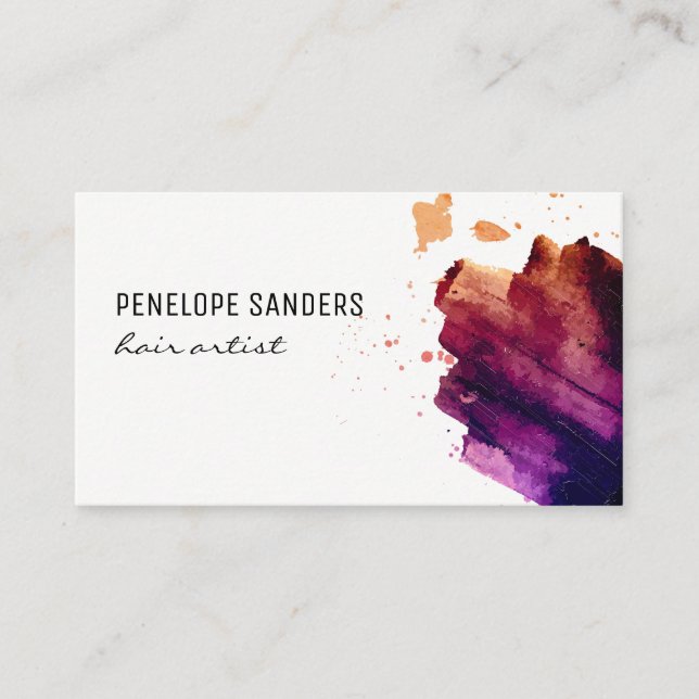 Expressive Colour Brushed Business Card (Front)