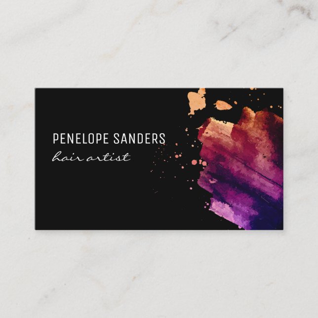 Expressive Colour Brushed Business Card (Front)