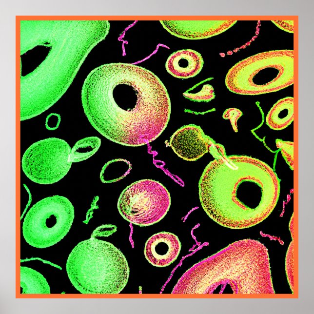 Expressive Colour Pattern Abstract Artistry Poster (Front)