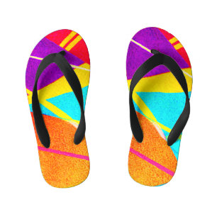 Expressive Colour Pattern Kid's Flip Flops