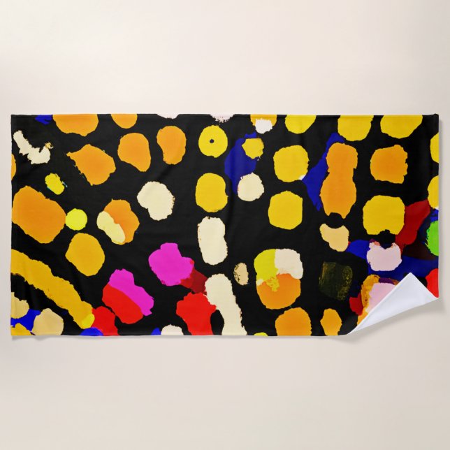 Expressive Colour Play Pattern Beach Towel (Front)