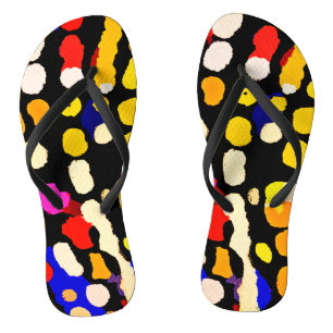 Expressive Colour Play Pattern Flip Flops