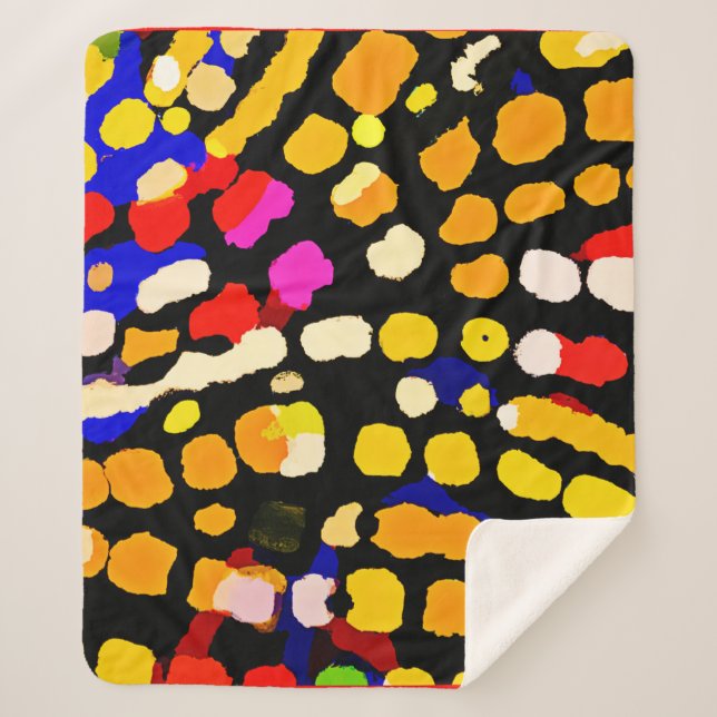 Expressive Colour Play Pattern Sherpa Blanket (Front)