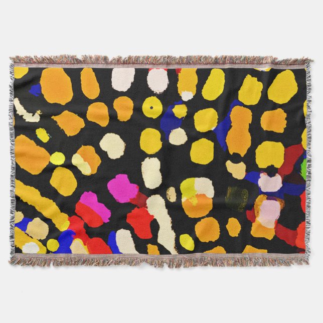 Expressive Colour Play Pattern Throw Blanket (Front)