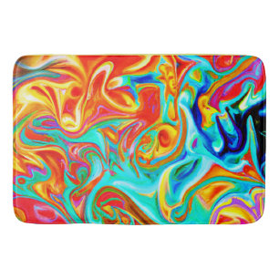 Expressive Colourful Abstractions Pattern Bath Mat