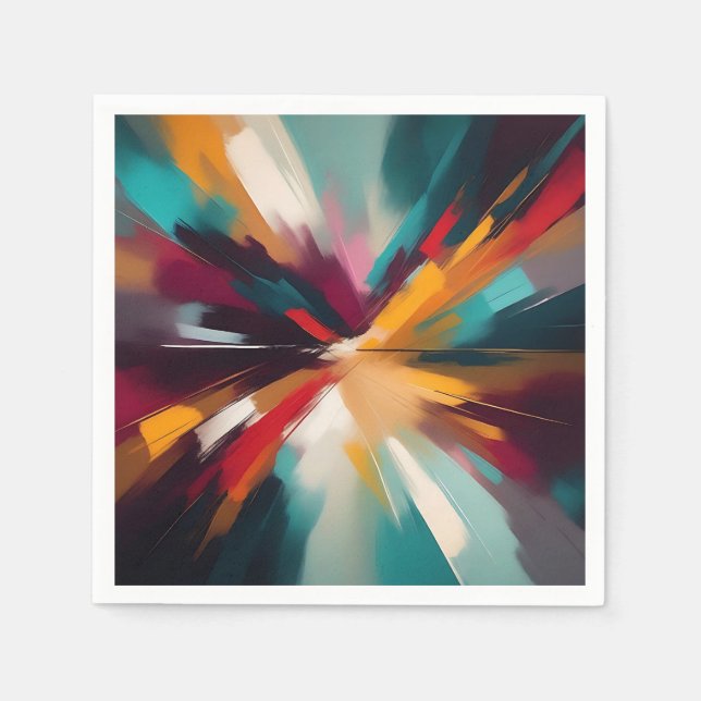 Expressive Colourful Brush Stroke Napkin (Front)