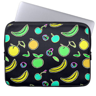 Expressive Colourful Fruits Neon Artwork Laptop Sleeve