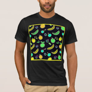Expressive Colourful Fruits Neon Artwork T-Shirt