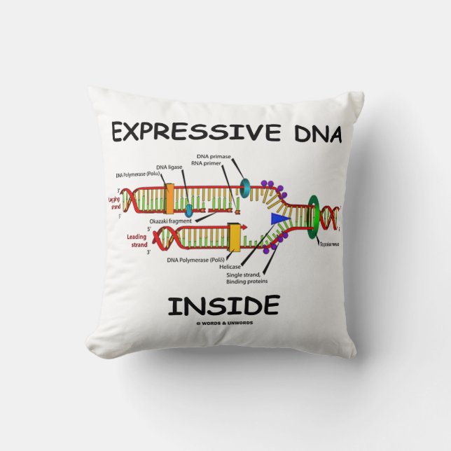 Expressive DNA Inside Molecular Biology Humour Cushion (Front)