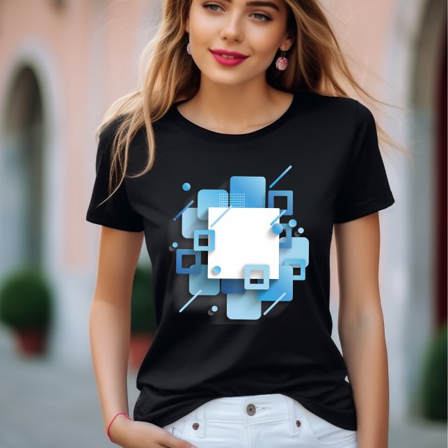 Expressive Elegance: Blue Abstract T-Shirt (Creator Uploaded)