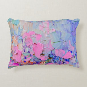 Expressive embossed paint on canvas, created using decorative cushion