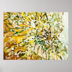 Expressive embossed paint on canvas, created using poster