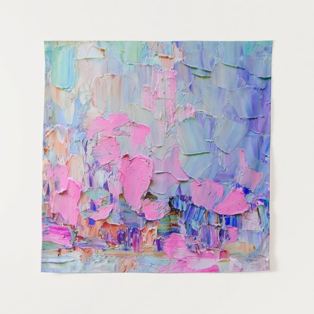 Expressive embossed paint on canvas, created using tapestry (Front)