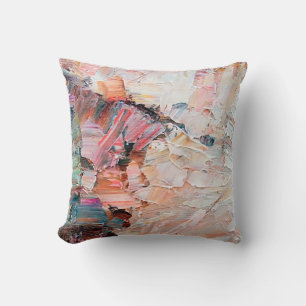Expressive embossed pasty oil paints and reliefs. cushion