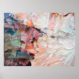 Expressive embossed pasty oil paints and reliefs.  poster