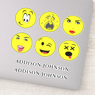 Expressive Emoji Faces Funny 6 Faces Add Name 8"