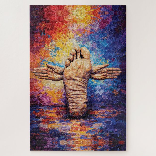 Expressive Foot with Arms Outstretched Vibrant  Jigsaw Puzzle (Vertical)