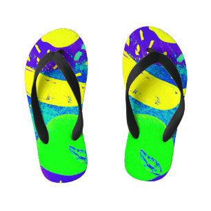 Expressive Fruits Neon Colour Pattern Art Kid's Flip Flops
