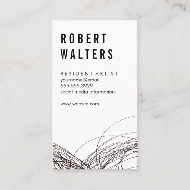 Expressive Line Work Business Card (Front)