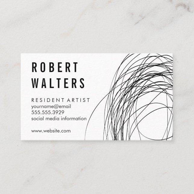 Expressive Line Work Business Card (Front)