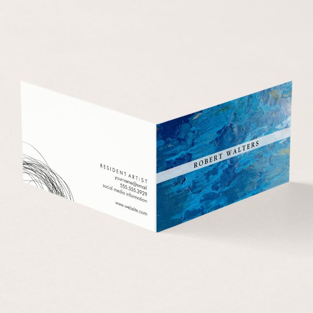 Expressive Line Work | Modern Artwork Business Card (Outside)