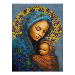 Expressive Motherhood Wall Art on Glossy Poster