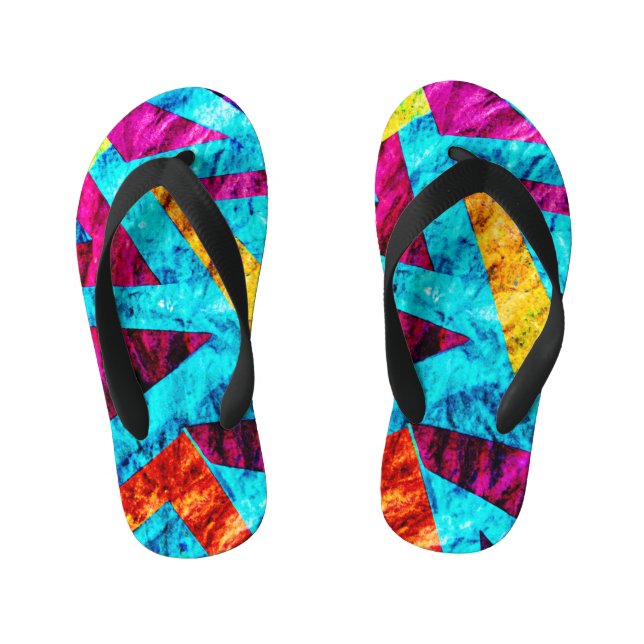 Expressive Pattern Design Kid's Flip Flops (Footbed)
