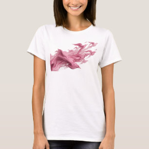 Expressive Pink Abstract Birds Wearable Art T-Shirt