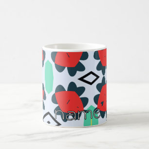 Expressive Playful Red and Green Coffee Mug