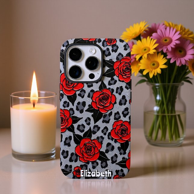 Expressive Red Roses on Canvas iPhone Case (Creator Uploaded)