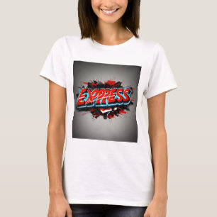 Expressive Reds: Word 'Express' Design" T-Shirt