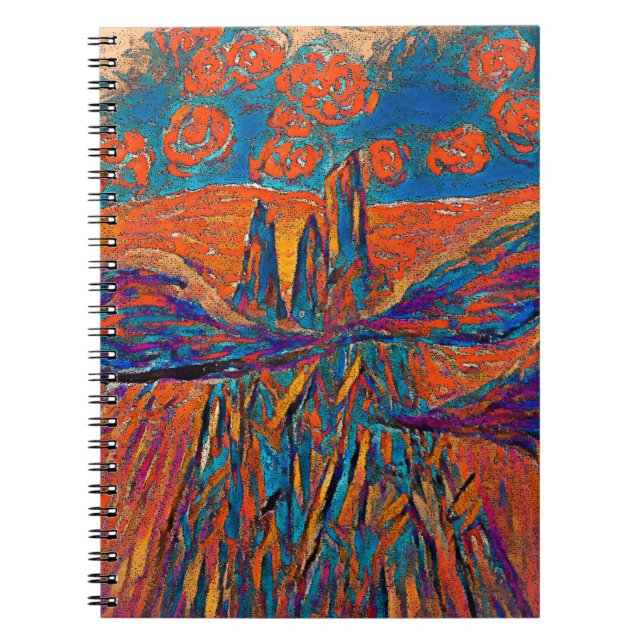 Expressive Roses in the Sky and a Mountain Notebook (Front)