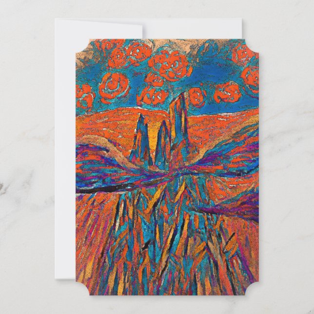 Expressive Roses in the Sky Holiday Card (Front)