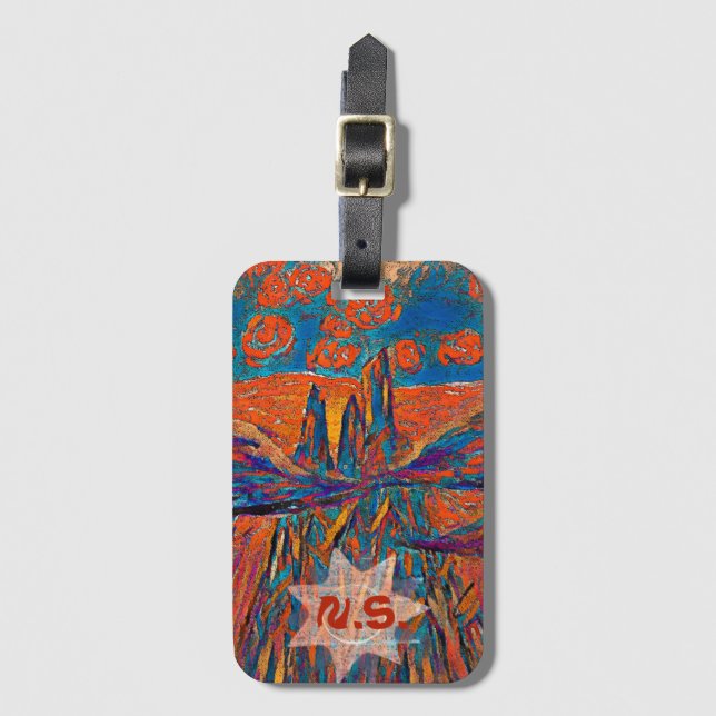 Expressive Roses in the Sky Luggage Tag (Front Vertical)