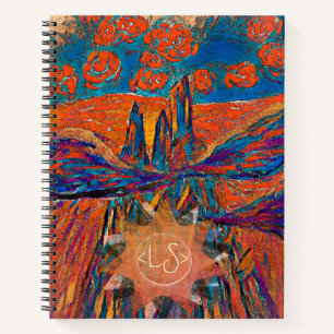 Expressive Roses in the Sky & Monogram Notebook
