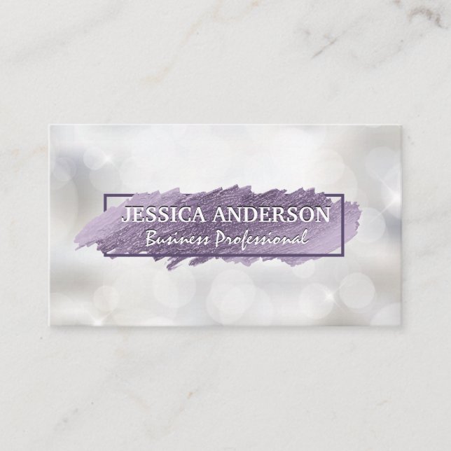 Expressive Scribble | Shimmer Bokeh Business Card (Front)