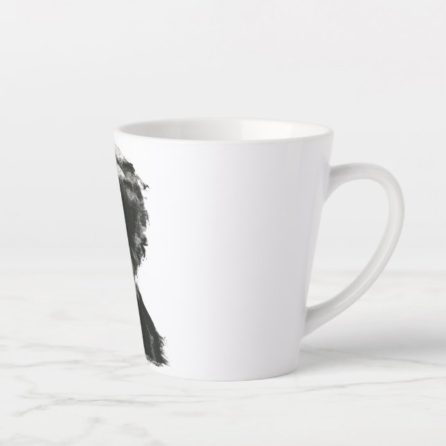 Expressive Silhouette Design Ceramic Latte Mug (Right)
