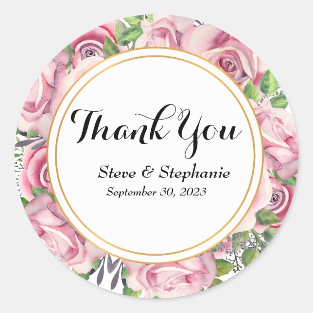 Expressive Thank You Script Sticker (Front)