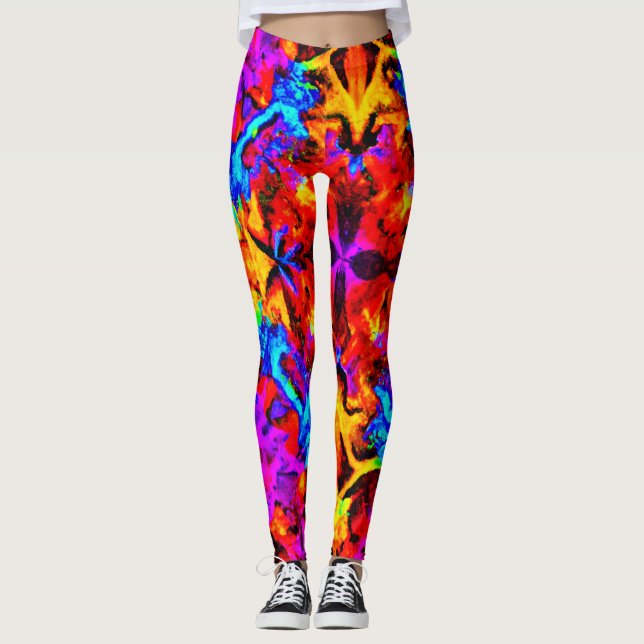 Expressive Vibrant Colours Artistry Leggings (Front)