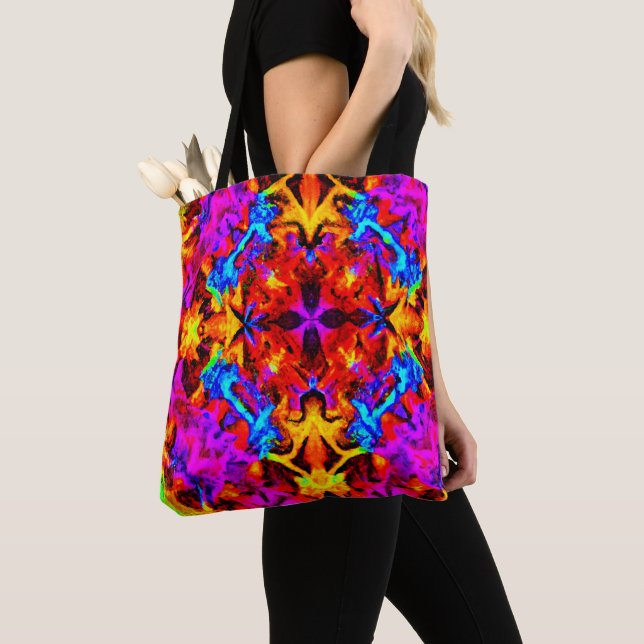 Expressive Vibrant Colours Artistry Tote Bag (Close Up)