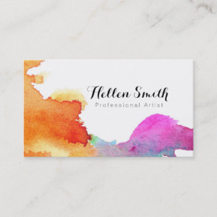 Expressive Watercolor Business Card